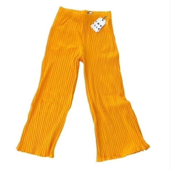 Simon Miller Rib Alder Wide Leg Cropped Pants in Cyrene Orange XS Stretch Comfy - Picture 8 of 10